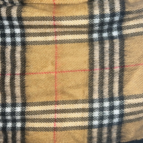 CASHMERE PLAID SCARF TAN - Picture 6 of 7